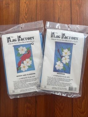 The Flag Factory Dogwood & Cardinal Decorative Flag Kits, New. Unopened